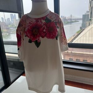 Dolce & Gabbana Red and White Boxy Tee